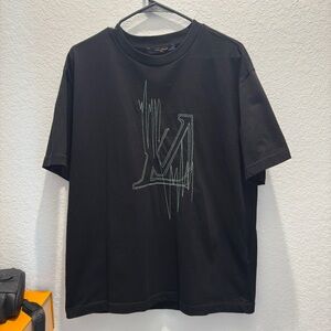 Louis Vuitton Black Tee with Graphic Design